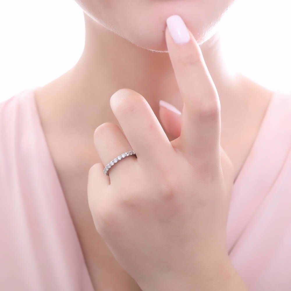 1.00 ct G-H VS2 Diamond FULL Eternity 14k Ring - Picture 4 of 8